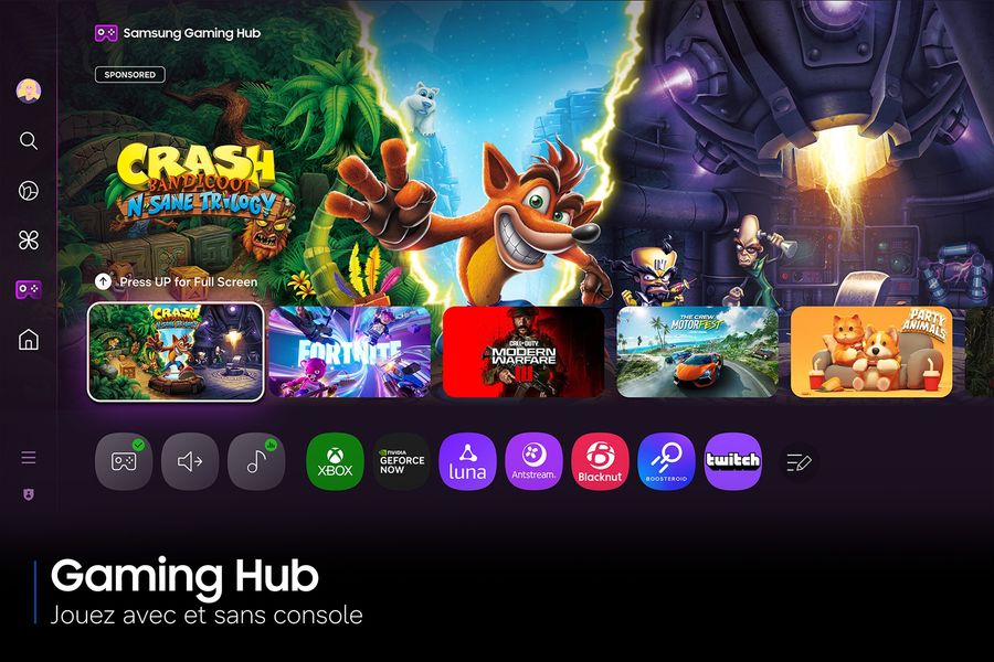 T&eacute;l&eacute;viseur Samsung TQ77S95H avec affichage 4K 165 Hz, VRR, ALLM, FreeSync Premium Pro et G-Sync