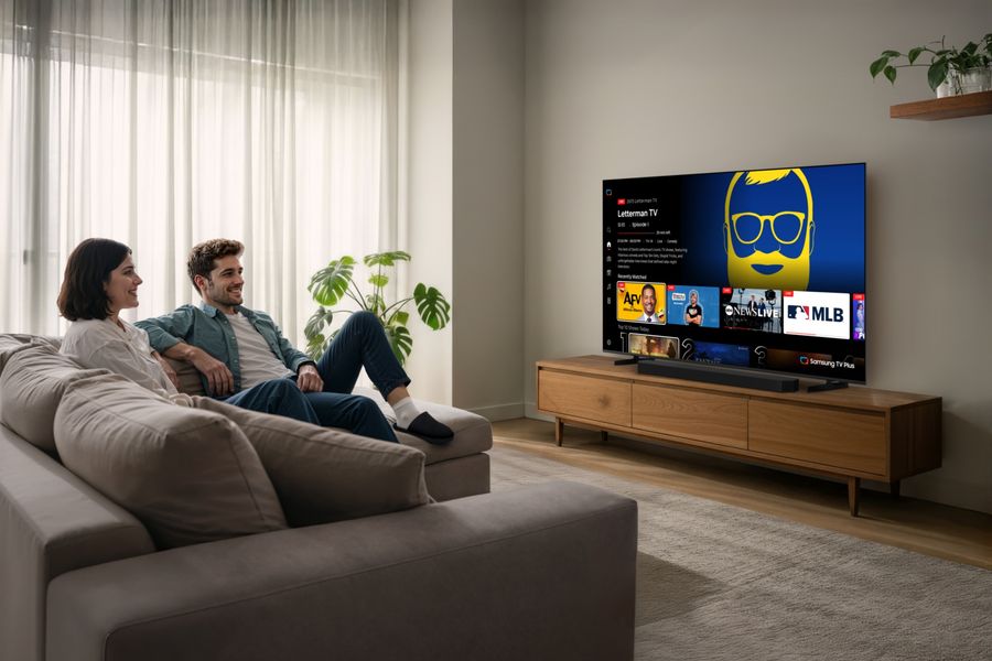 T&eacute;l&eacute;viseur Samsung TU65M74H Mini LED 4K 65 pouces avec HDR10+, Tizen Smart TV et fonctions gaming VRR ALLM.