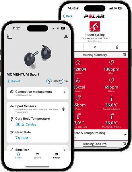 Écouteurs True Wireless Sennheiser Momentum Sport : application