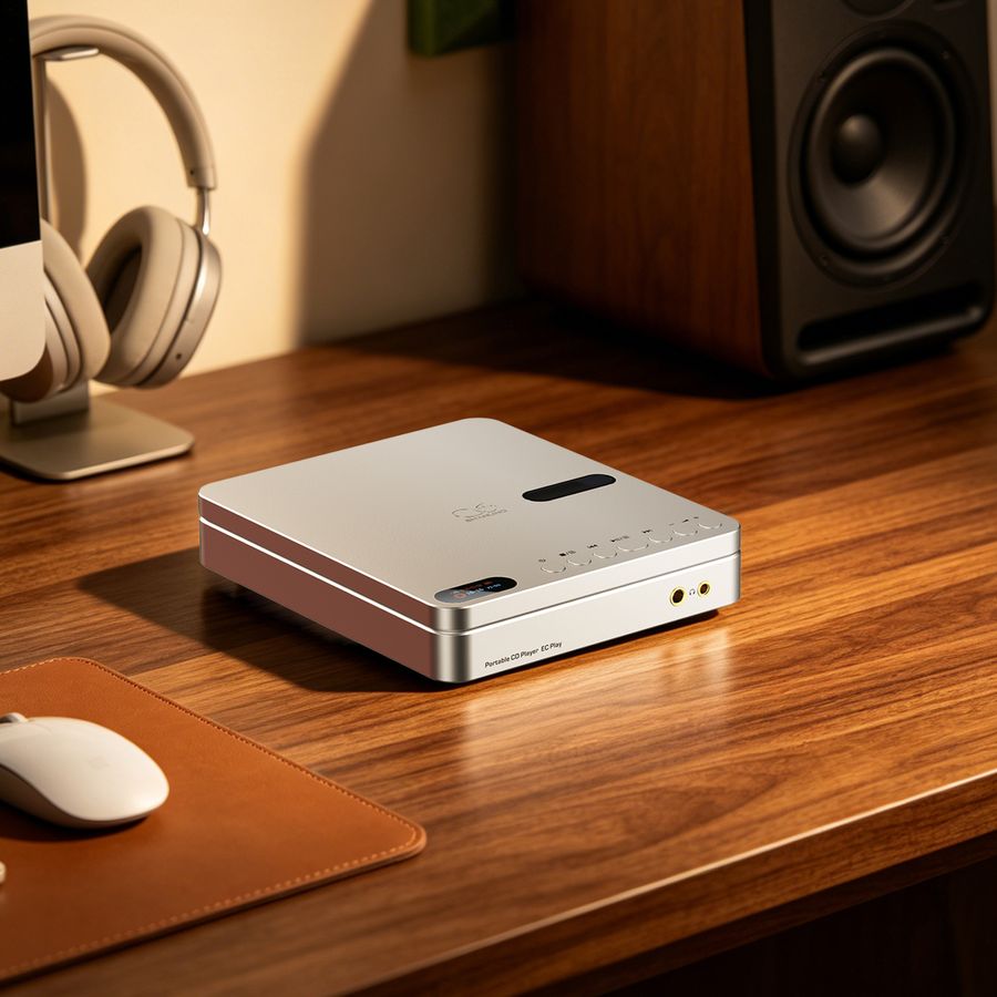 Lecteur CD portable Shanling EC Play en aluminium avec &eacute;cran et commandes physiques, compact et polyvalent