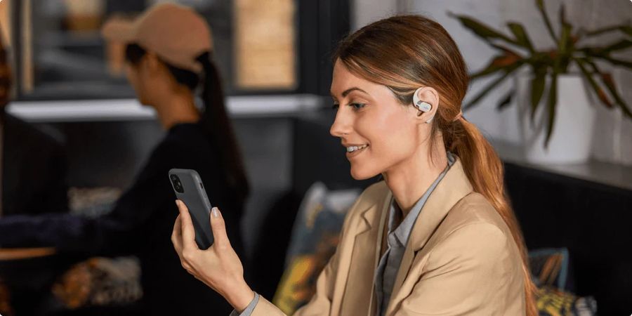 &Eacute;couteurs sans fil Shokz OpenFit : mise en situation