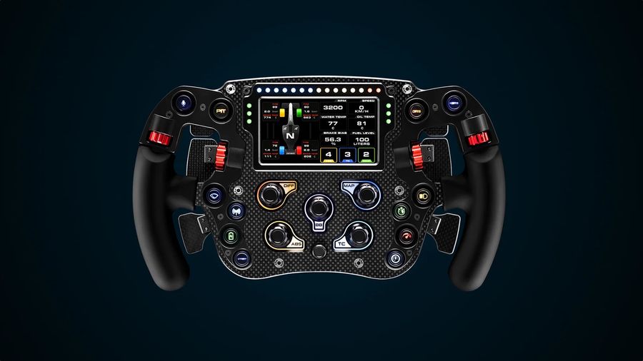 Volant Simagic FX PRO en fibre de carbone avec &eacute;cran LCD et commandes compl&egrave;tes pour simracing