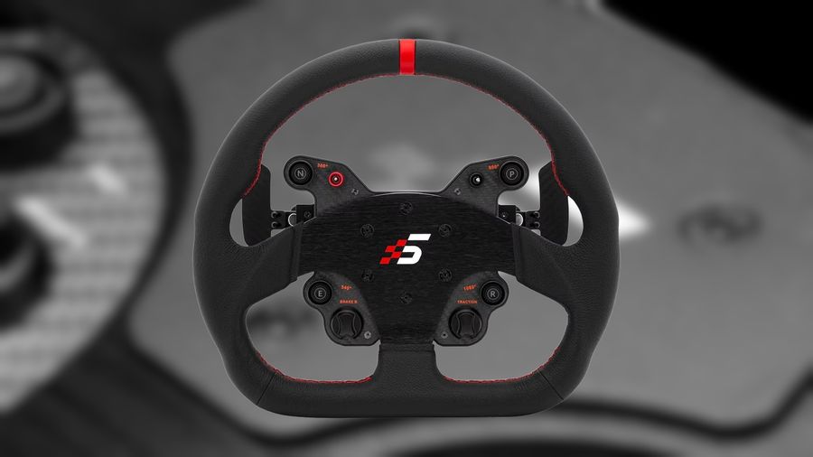 Simagic GT1-SD : volant simracing 330 mm aluminium et cuir avec commandes int&eacute;gr&eacute;es