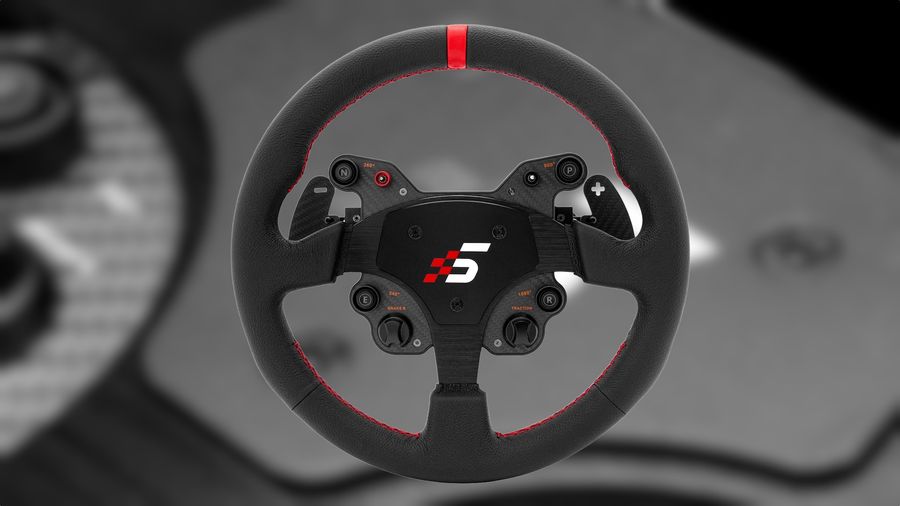 Simagic GT1-SR : volant simracing 330 mm aluminium et cuir avec commandes int&eacute;gr&eacute;es