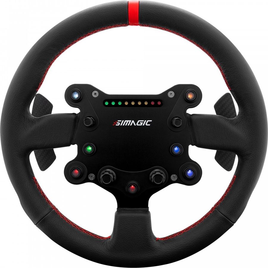 Volant simracing Simagic GTS polyvalent en alliage magnesium-aluminum avec boutons RGB et palettes Hall