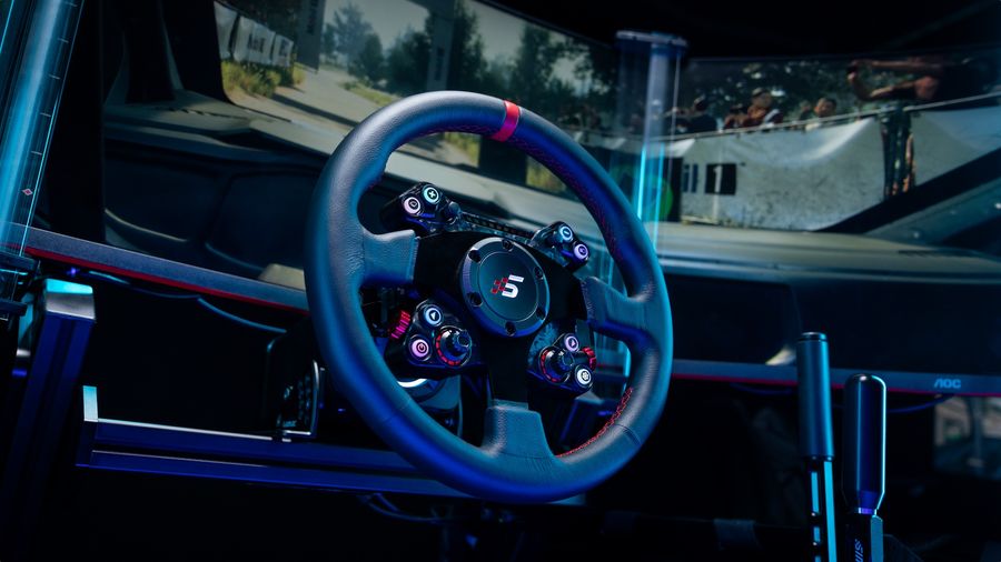 Commandes ergonomiques du Simagic NEO-X 330R avec boutons RGB et encodeurs rotatifs