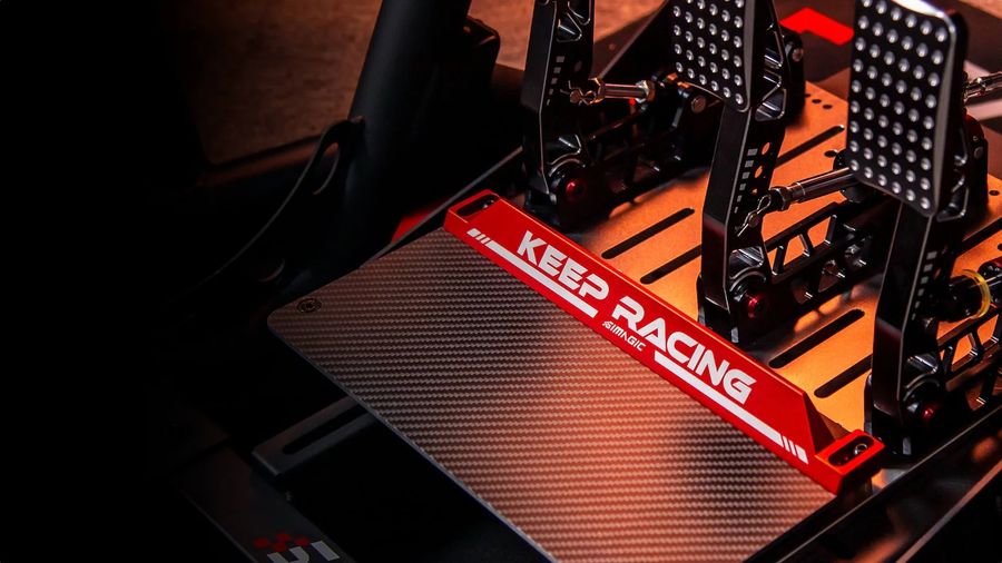 P&eacute;dalier Simagic P2000 avec r&eacute;plique de cylindres et acc&eacute;l&eacute;rateur r&eacute;glable