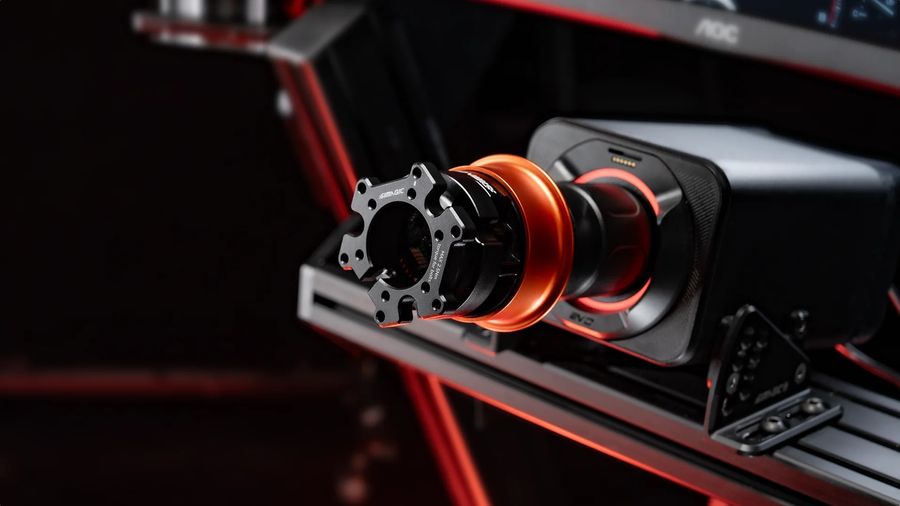 Adaptateur Simagic QR-A pour volant simracing avec fixation rapide et connexion USB int&eacute;gr&eacute;e