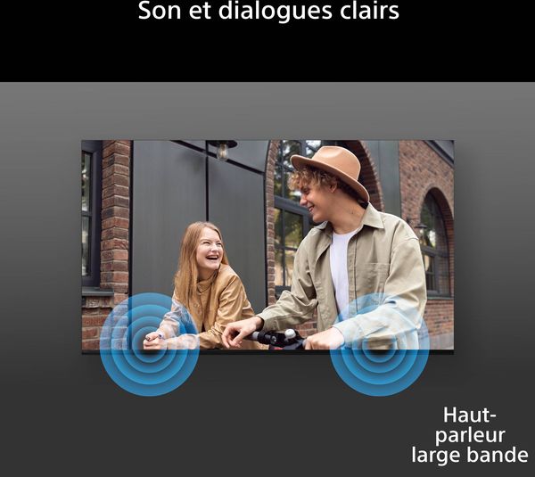 Audio clair du téléviseur Sony 50 Bravia 2 II (50S2M2) Téléviseur Sony 50 Bravia 2 II (50S2M2) illustrant la diffusion de dialogues clairs grâce à ses haut-parleurs large bande.