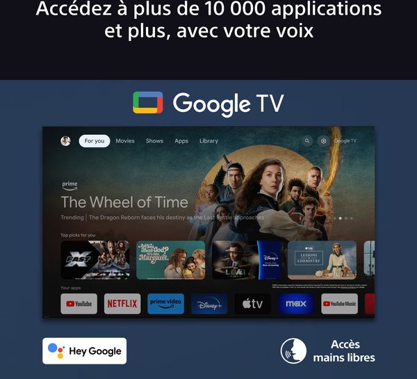  Sony 55 BRAVIA 8 (Sony 55XR80) : Google TV, Chromecast, contrôle vocal