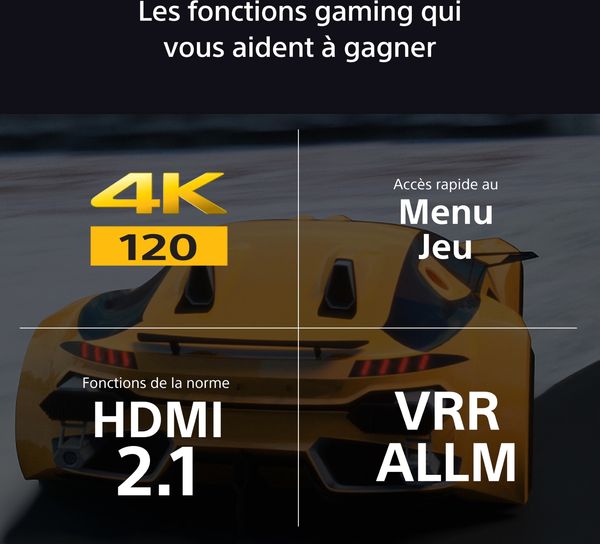  Sony 55 BRAVIA 8 (Sony 55XR80) : 4K 120 FPS, HDMI 2.1, menu Jeu, ALLM, VRR