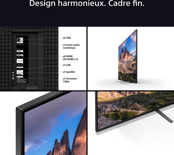 Vue de détail design et lignes épurées Sony 75 BRAVIA 5