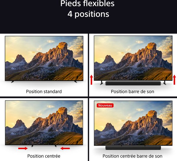  Sony 75 BRAVIA 7 (75XR70) : pied multipositions