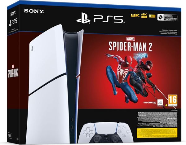 Consoles de jeux Sony PS5 Slim Édition Digitale + Spider Man 2