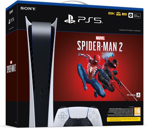 Console PS5 SONY Digital Marvel Spiderman 2-version digital graphismeen  8k-design audacieux-manette Dual Sense-réalisme impressionnant grâce à la  technologie Ray Tracing - Super U, Hyper U, U Express 