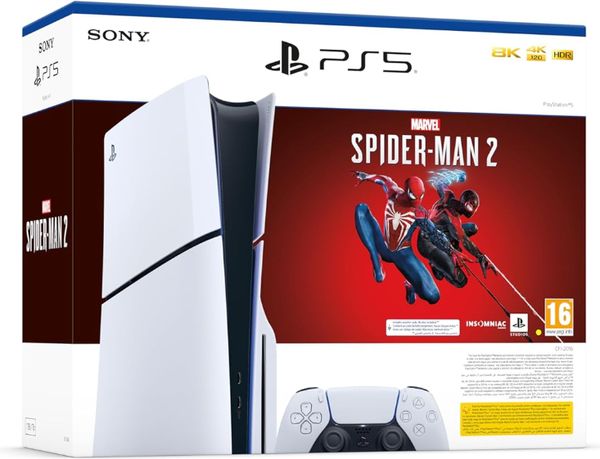 Consoles de jeux Sony PS5 Slim Édition Standard + Spider Man 2