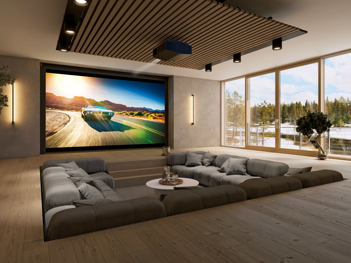 Vidéoprojecteur Sony Bravia Projector 8 dans un grand salon
