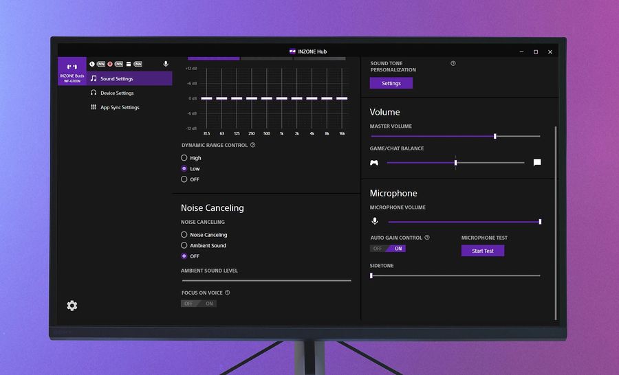 L'application INZONE Hub permet de totalement configurer le son et les commandes tactiles des écouteurs gaming Sony INZONE Buds.