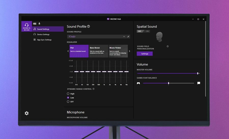Le casque gamer Sony INZONE H5 est fourni avec le logiciel INZONE Hub qui permet de configurer le son en toute simplicité.