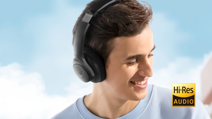 Casque filaire Soundcore Q20i certifié Hi-Res Audio pour une écoute haute fidélité.
