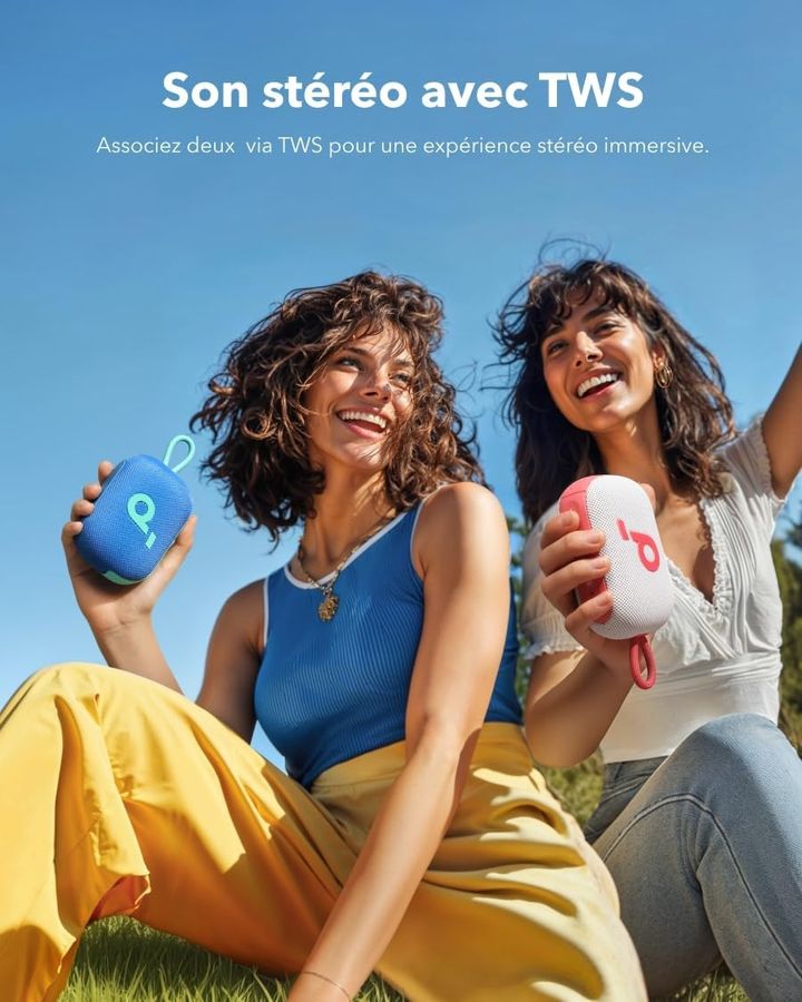 Deux enceintes sans fil Soundcore Select 4 Go coupl&eacute;es en st&eacute;r&eacute;o