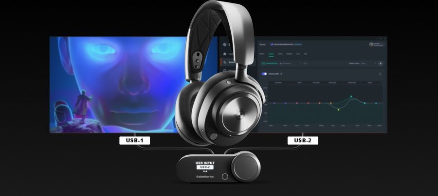 Le SteelSeries Nova Pro Wireless (PlayStation et PC) se distingue par sa capacité à se connecter à plusieurs appareils en même temps. Il permet de régler individuellement le volume de chaque source ou de passer instantanément de l’une à l’autre pour une utilisation fluide et flexible.