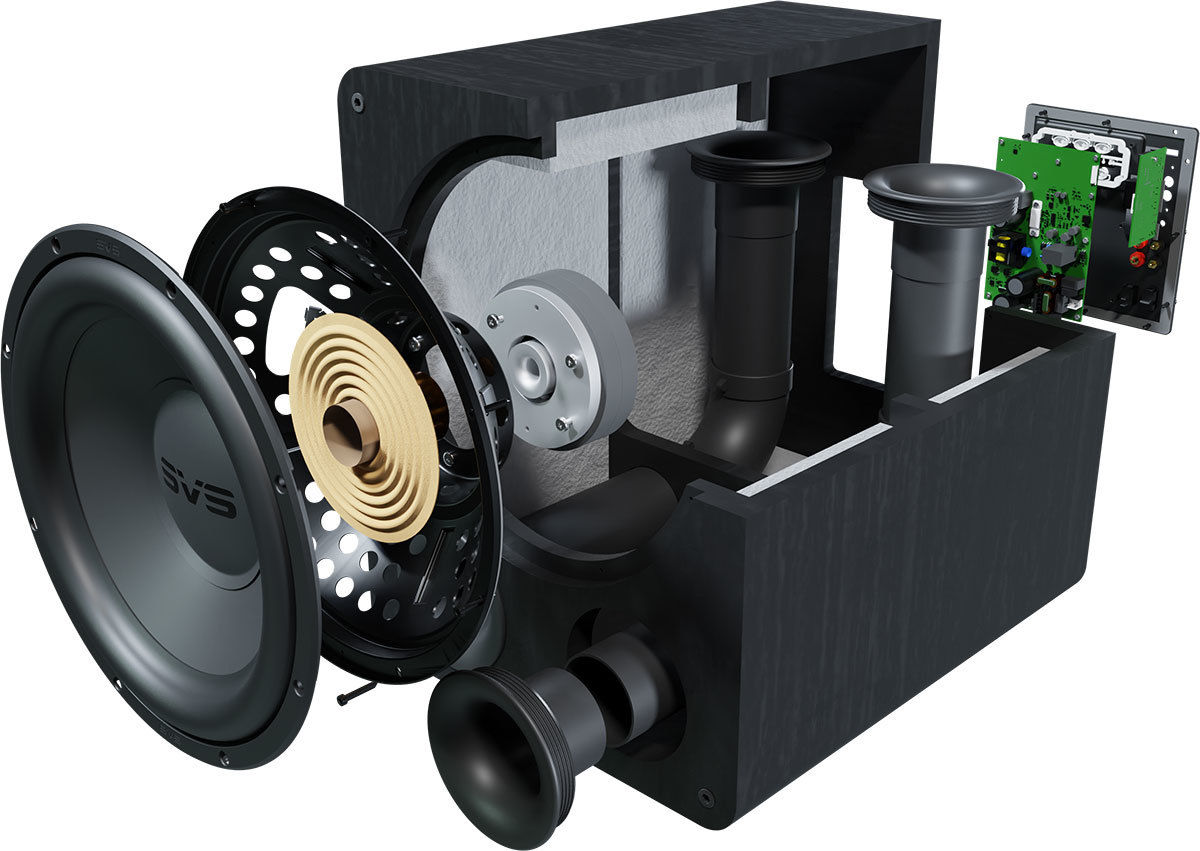 Vue éclatée d'un caisson de basses SVS PB-1000 Pro Vue éclatée d'un caisson de basses SVS PB-1000 Pro