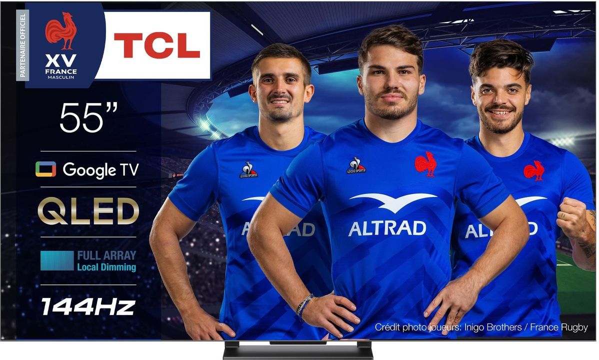 TCL 55QLED870 (55C74) : vue de face  TCL 55QLED870 (55C74) : vue de face