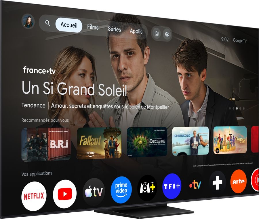 T&eacute;l&eacute;viseur TCL 65C6K Pro 65 pouces QD-Mini LED 4K avec Google TV et 144 Hz.