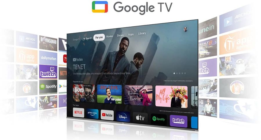 TV connect&eacute;e, interface Google TV