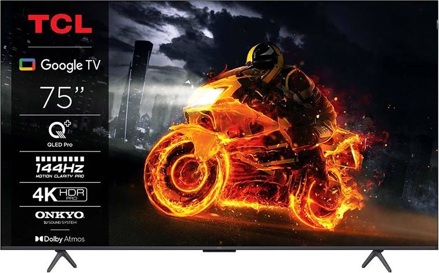 Téléviseur TCL 75C71B de 75 pouces avec technologie QLED Pro, affichage 4K HDR et Google TV.