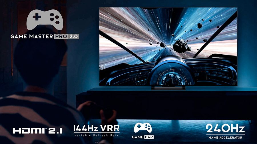 TCL 98MQLED98 (98C955) : gaming 4K 120 Hz et 4K 144 Hz VRR