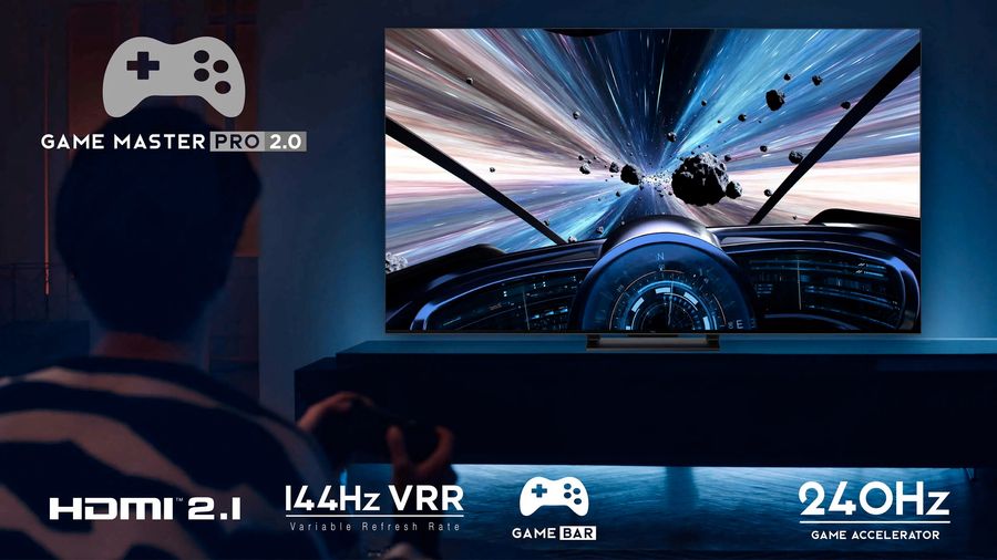 TCL 98MQLED80 (98C805) : gaming 4K 120 Hz et 4K 144 Hz VRR