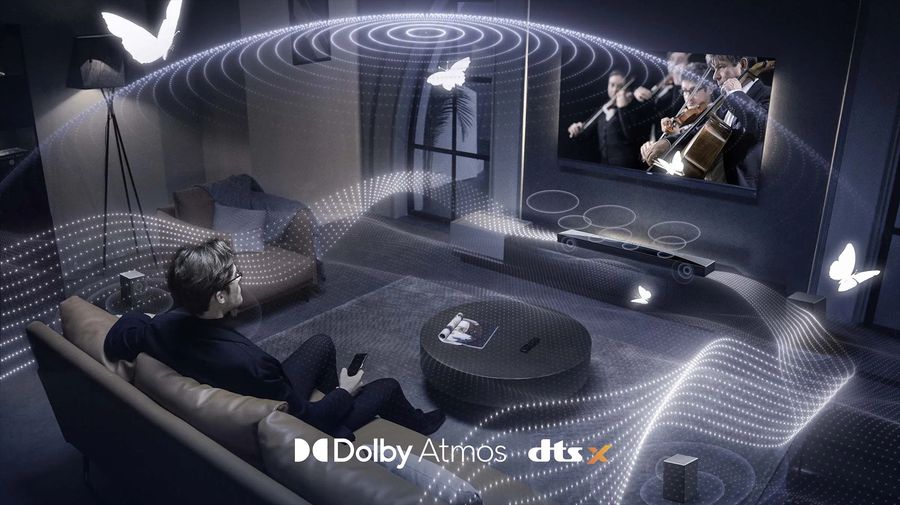 TCL Q85H Pro avec Dolby Atmos et DTS:X pour une restitution sonore 3D fidèle et immersive.