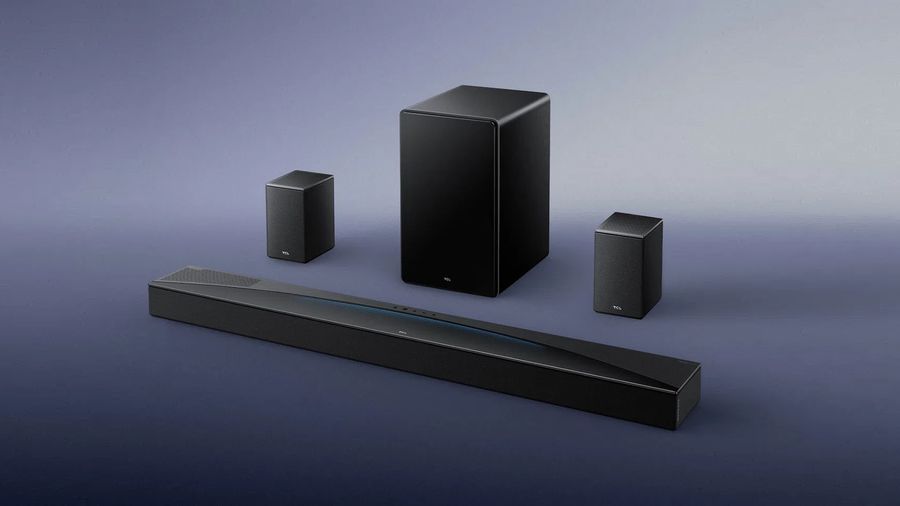 TCL Q85H Pro : barre de son 7.1.4 avec Dolby Atmos, Ray•Danz, caisson et satellites sans fil
