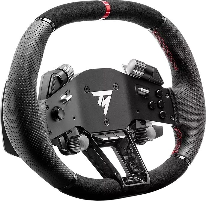 Conçu pour offrir une expérience premium, le volant simracing Thrustmaster Hypercar Wheel Add-On est recouvert de cuir et d'Alcantara.