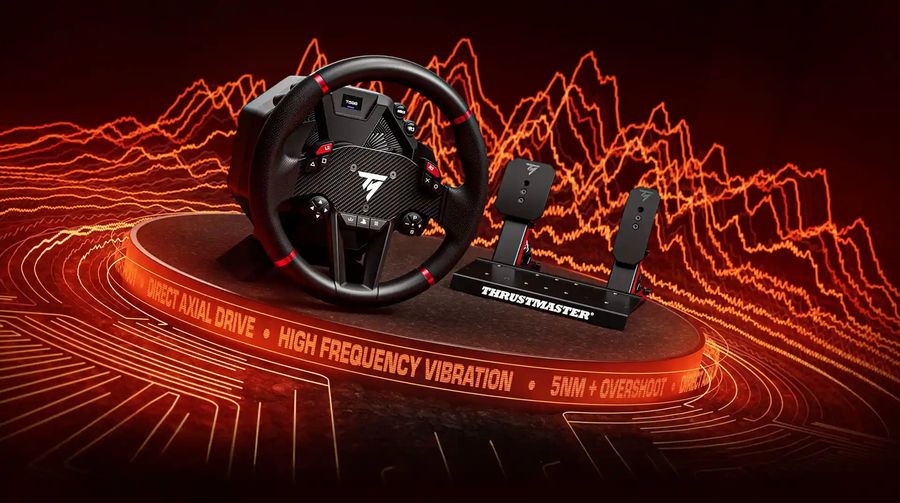 Parfait pour débuter en simulation de course automobile, le Thrustmaster T598 regroupe une base direct drive, un volant Sportcar et un pédalier.