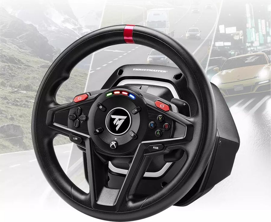Le volant du Thrustmaster T128 Shifter Pack est parfait pour les simulations de courses GT et rallye.