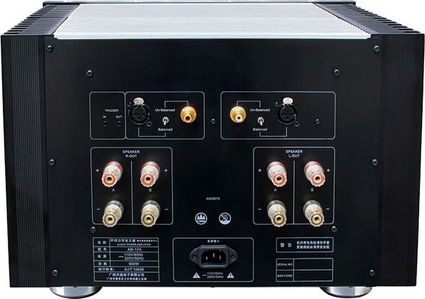 Connectique de l'ampli de puissance Tonewinner AD-1PA+