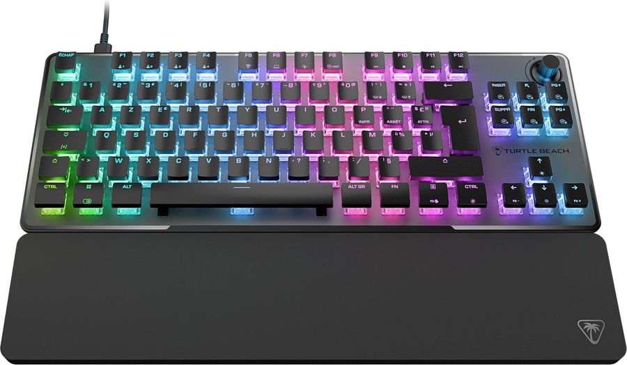 Les touches du clavier gaming Turtle Beach Vulcan II TKL Pro sont rétroéclairées par des LEDs RGB.