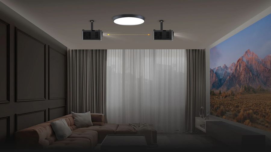 ViewSonic LX700-4KB RGB : illustration de l'utilisation du zoom optique de 1,6x