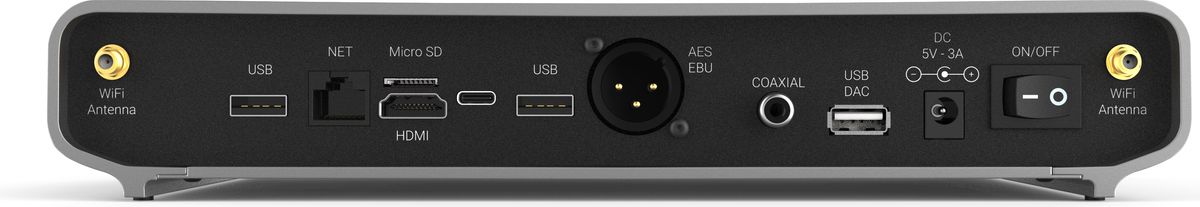 Connectique du lecteur réseau Volumio Rivo