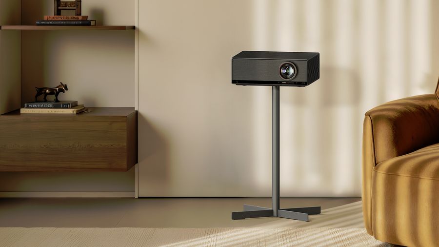 Pied de sol pour projecteur Xgimi Titan, con&ccedil;u pour un positionnement stable et &eacute;l&eacute;gant en int&eacute;rieur moderne.