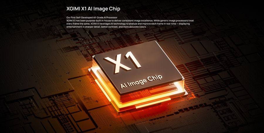 La puce X1 AI Image du projecteur 4K Xgimi Titan améliore chaque image en temps réel grâce à l’intelligence artificielle.
