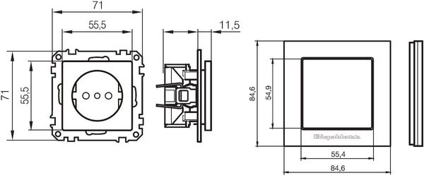 Gigawatt - G-044 Presa A Muro Schuko, Alimentazione, prese, spine, adattatori