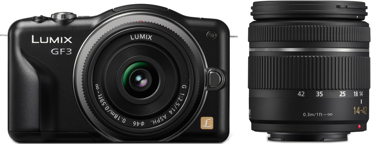 Panasonic DMC-GF3 Noir + kit 14 mm et 14-42 mm