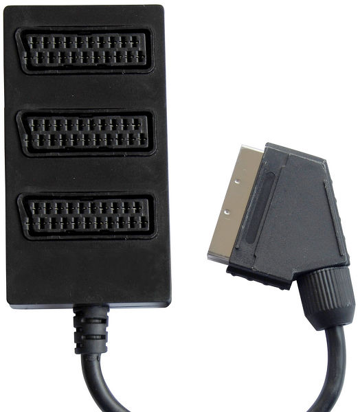 Câble Péritel Nedis 21 Broches Avec Connecteur Coudé - Plat / Noir - 2