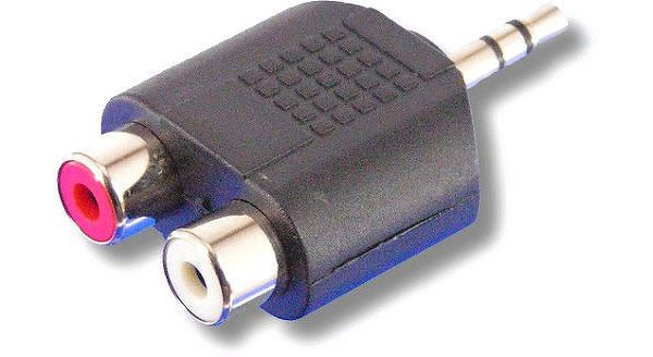 Câble adaptateur audio stéréo, prise jack 3.5mm vers 2 RCA mâles