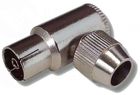 Adaptateur coaxial femelle coudé métal 9,5 mm à visser SVD Pro