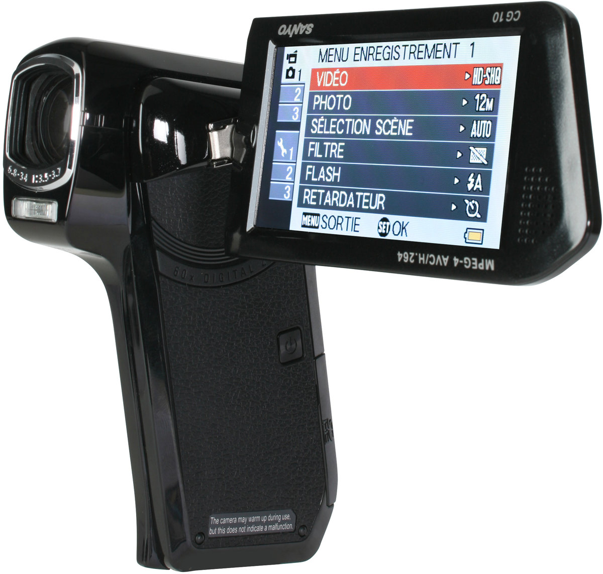 SANYO Xacti CG10 ブラック 10メガピクセル Sanyo CG10 Noir - Caméscopes sur Son-Vidéo.com